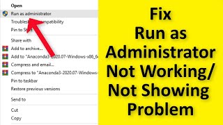 How To Fix Run As Administrator Not Working Or Showing Up Right Click In Windows 10 / 8 / 7 screenshot 5