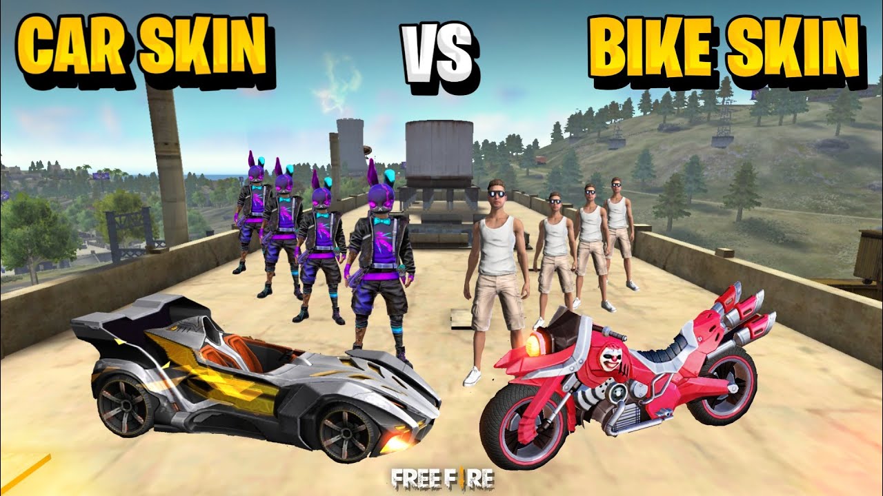 Free Fire Car Skin Fight On Factory Roof 1 Vs 1 Car Skin Challenge