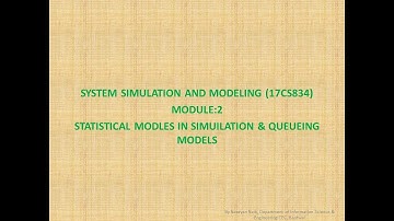 VTU SSM 17CS834 M2 L2 statistical models and queueing models in simulation