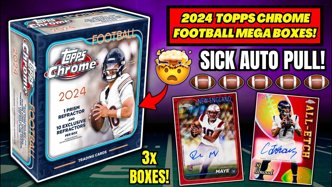*UNREAL RETAIL AUTO!🤯 2024 TOPPS CHROME FOOTBALL MEGA BOX REVIEW!🏈