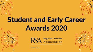 RSA Student and Early Career Awards 2020
