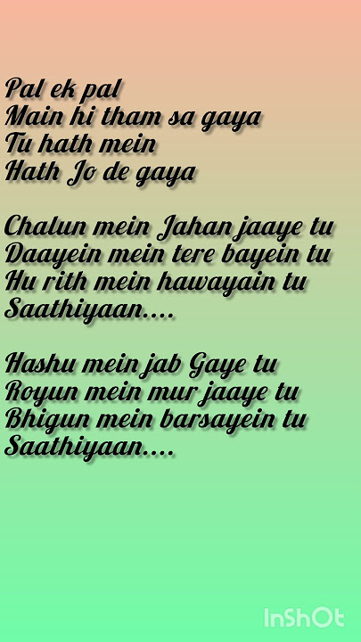 pal ek pal lyrics #music #love Arijit Singh//Shreya Ghoshal