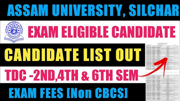 Assam University Exam Eligible Candidate List Out ! Exam Fees ! All Details Official Notice 2020