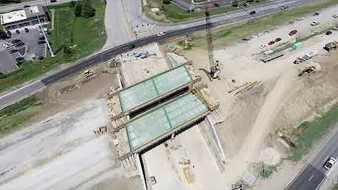 Chipman & 50 hwy Bridge Construction Update Video | Lee's Summit, Missouri | 4K Drone Video