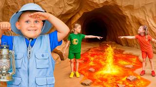 Cardboard Cave Magic! Kids Safari Adventure & Funny Train Rides Compilation
