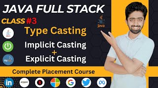 Type casting in java Tutorial l Java Full Stack Development course in Hindi l lecture 3