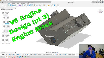 V6 Model Engine - Engine Block (pt 3) - Day 98 of 100 Autodesk Fusion 360 Journey