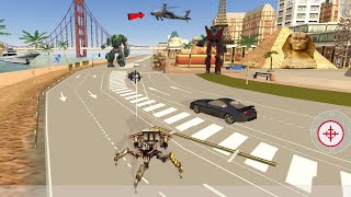 Super Iron Rope Hero - Fighting Gangster Crime (Spider Robot  on Road) Sea - Android Gameplay HD screenshot 5