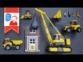Lego construction vehicles reviews with Demolition crane Dump truck Excavator