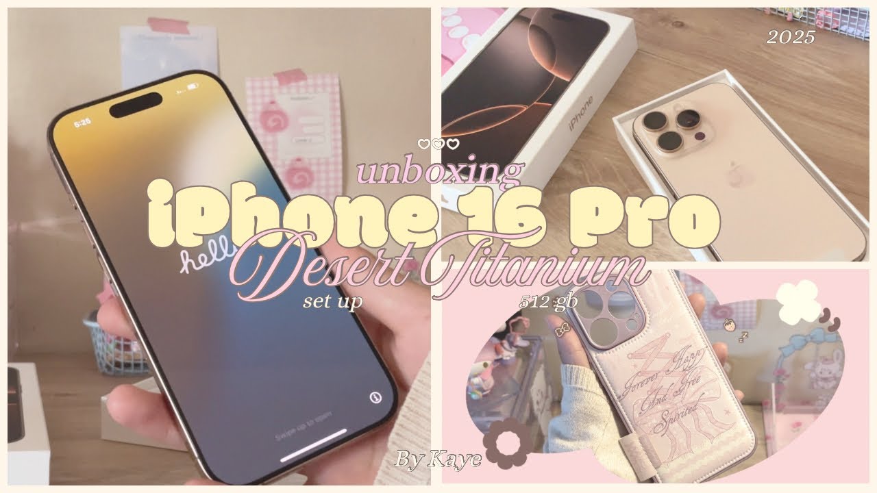  iPhone 16 pro ⟢ (Desert Titanium) unboxing 2025 | what's on my iPhone? | accessories + more