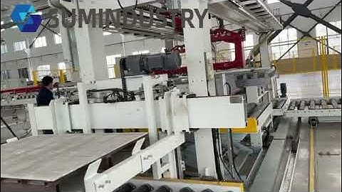 Automatic loading system for SPC floor UV coating line