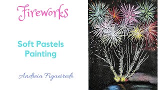 "Fireworks" - Happy New Year! - Soft Pastel Painting screenshot 2