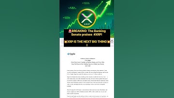🚨BREAKING: The Banking Senate praises @Ripple and #XRP! 💥XRP IS THE NEXT BIG THING💥
