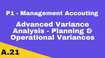P1 | Advanced Variances - Planning & Operational Variances | CIMA | cimaselfstudy.com |