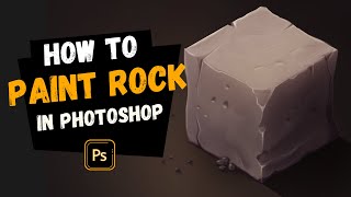 How to paint rocks in Photoshop // 4 weeks of material studies,