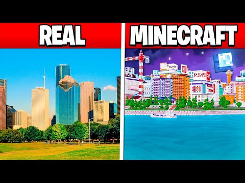 I Built The Entire HOUSTON CITY In MINECRAFT