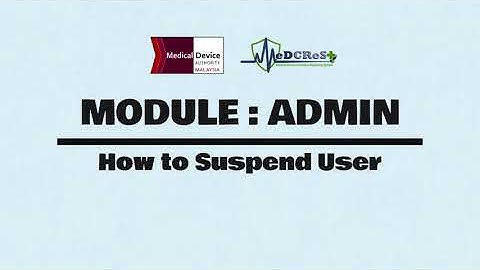 [ MeDCReSt ] Admin Module - 4) How to Suspend User