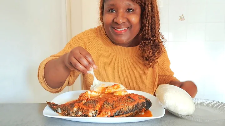 ASMR COOK AND EAT WITH ME TILAPIA FISH PERPPER SOUP WITH POUNDED YAM FUFU/NIGERIAN FOOD