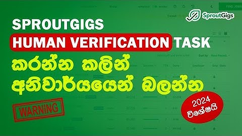 How to Complete Human Verification in Sproutgigs Explain in sinhala | Truth about human verification
