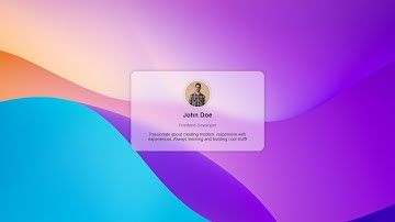 Glassmorphism Profile Card Using HTML & CSS | Modern UI Design Tutorial