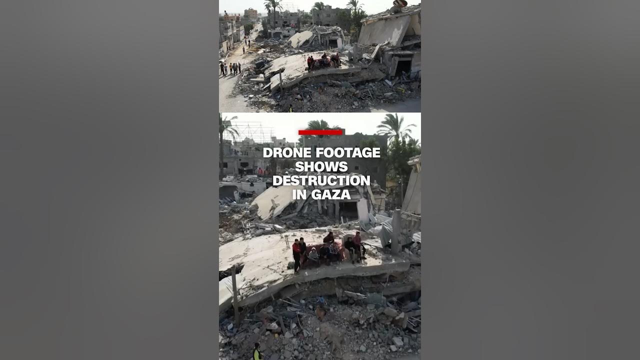 Drone footage shows destruction in Gaza