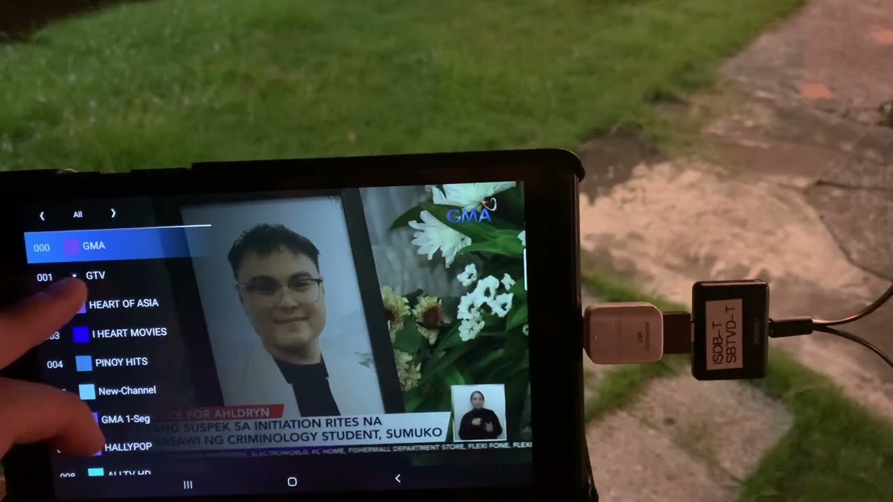 MyGica PADTV HD PT275C dongle on Samsung Tablet