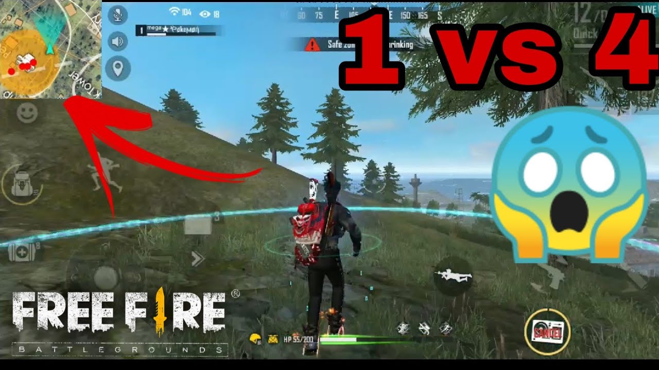 Free Fire 1 vs 4 full Gameplay 19 kill || Free Fire solo vs squad ...