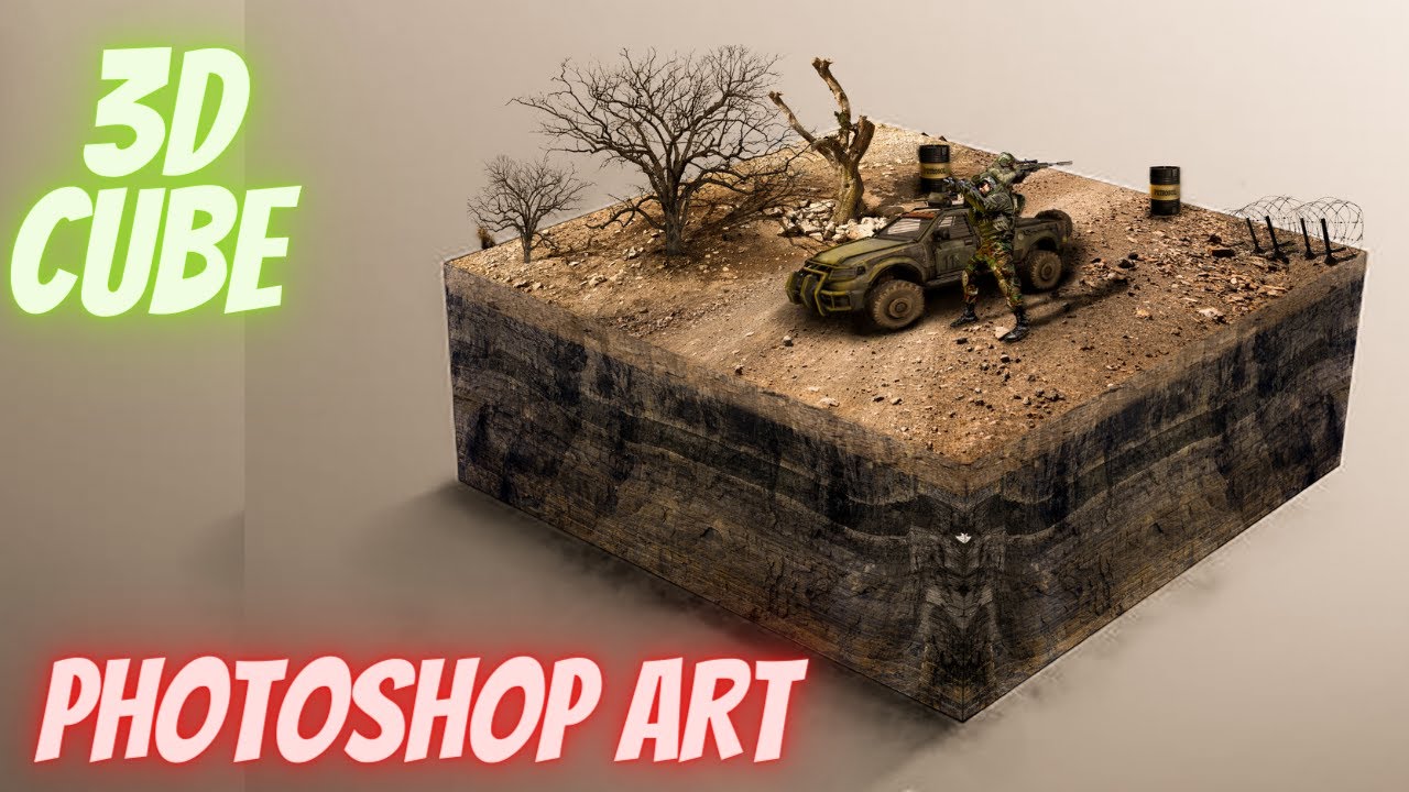 3D CUBE ART BY PHOTOSHOP