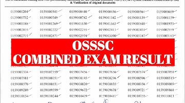 OSSSC COMBINED EXAM RESULT PUBLISHED // OSSSC MERIT LIST // CUTOFF MARK