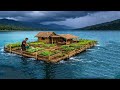 One Man Built a DIY Floating Cabin on a Lake — Self-Sufficient Life