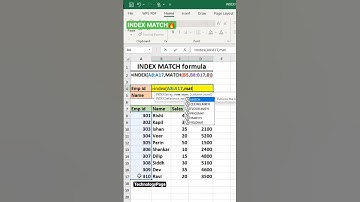 INDEX MATCH in Excel #viral #shorts #mis #exceltips #indexmatch #ytshorts #exceltricks #viral #trend