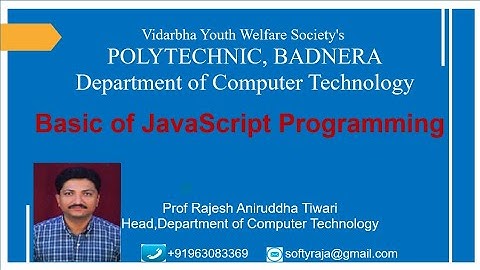 Basic of JavaScript | Prof Rajesh Tiwari