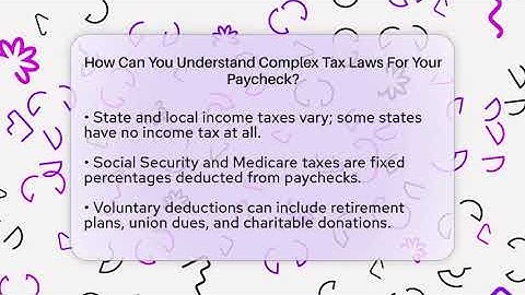 How Can You Understand Complex Tax Laws For Your Paycheck? - Your Paycheck Planner