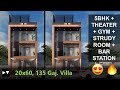 20x60 house design villa  5bhk  theater  gym  3d walkthrough  home decorating ideas  home tour