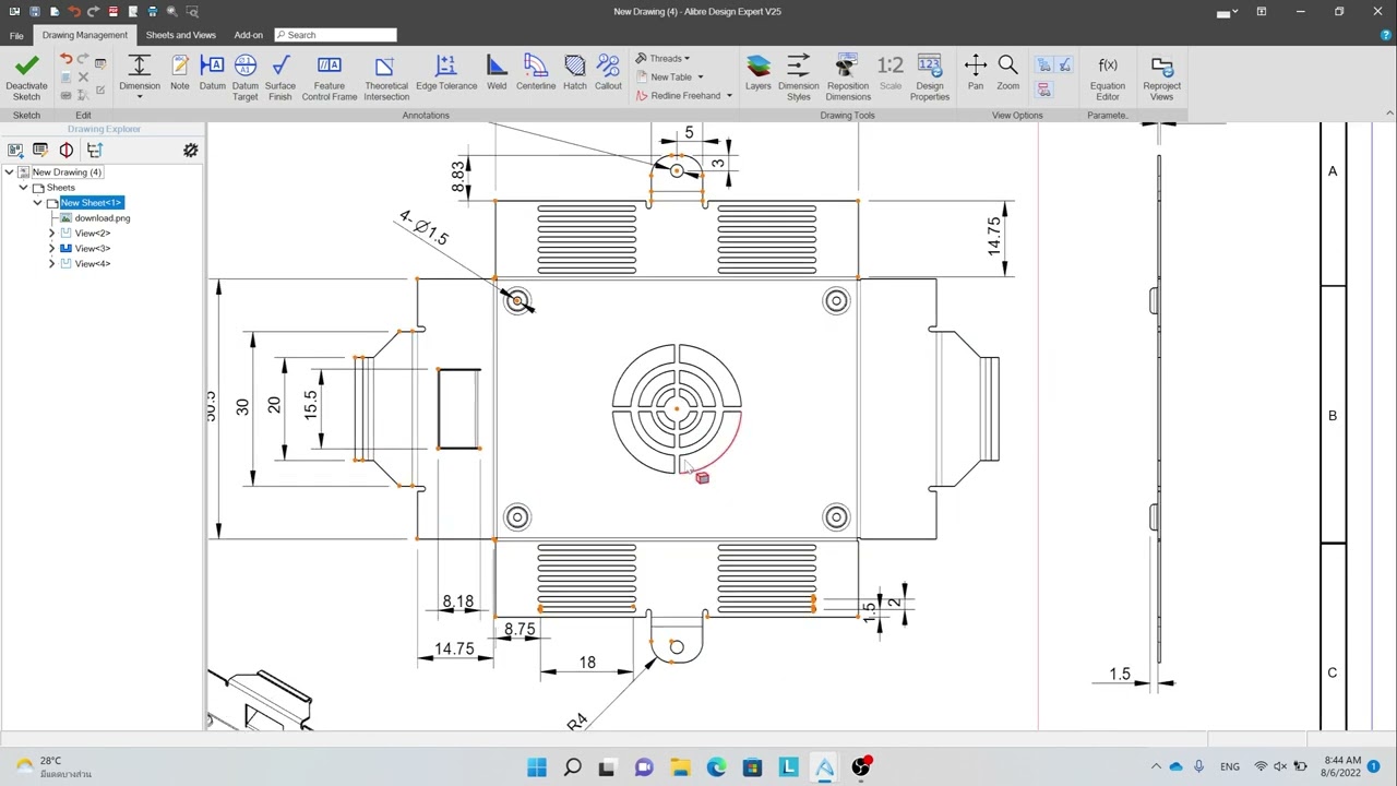 Alibre sheet metal drawing video
