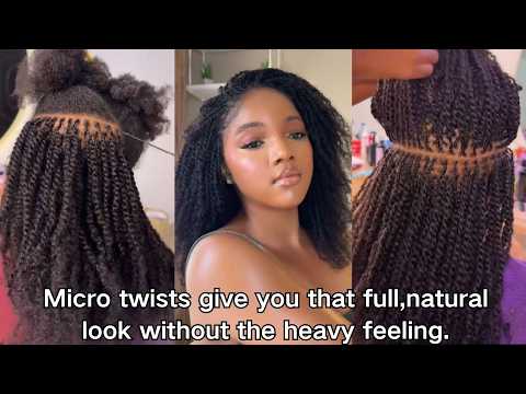 Micro twists give you that full, natural look without the heavy feeling. #qvrhair #minitwists