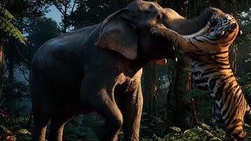 Elephant and Tiger Fight Video | Wild Animal Battle in the Jungle 2025