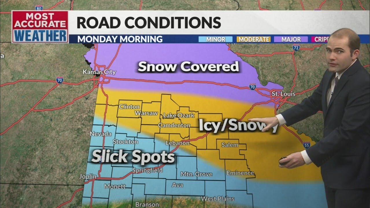 Winter storm expected amounts, travel impacts - YouTube