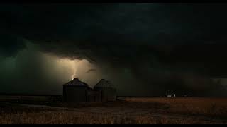 Hoping the Old Grain Elevator Can Withstand This Monster Storm | Wind & Distant Thunder (3 Hours)