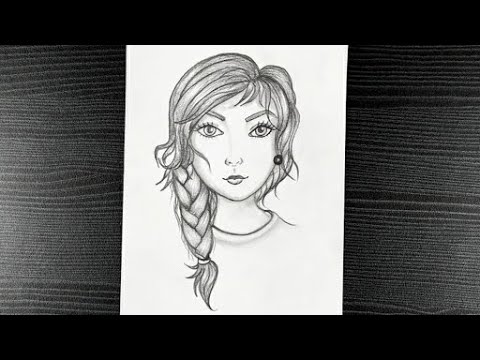 How To Draw A Realistic Girl Face With Pencil || Beautiful Girl Drawing ...