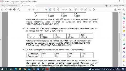 2021 Ejercicios Interpolación - Lagrange y Splines