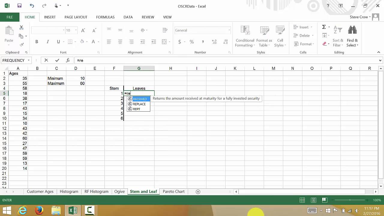 Stem And Leaf Chart Excel