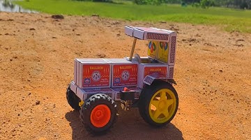 How to make Matchbox Tractor - DIY Matchbox Tractor with DC motor - School Project- Ashton Creative