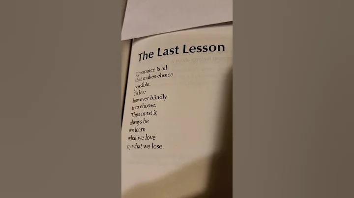 The Last Lesson, by Deborah Pope