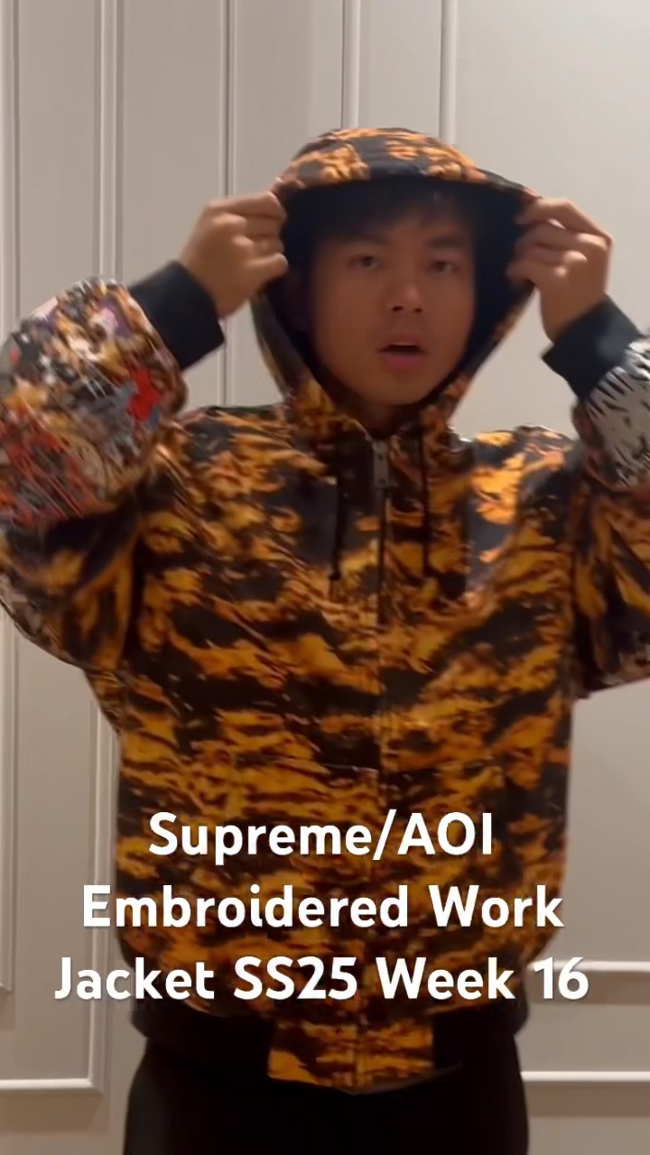 Supreme/AOI Embroidered Work Jacket & More! Week 16 SS25‬