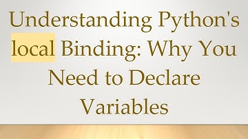 Understanding Python