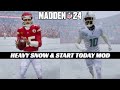 Modded madden 24  gameplay start today  heavy snow chiefs vs dolphins wildcard matchup