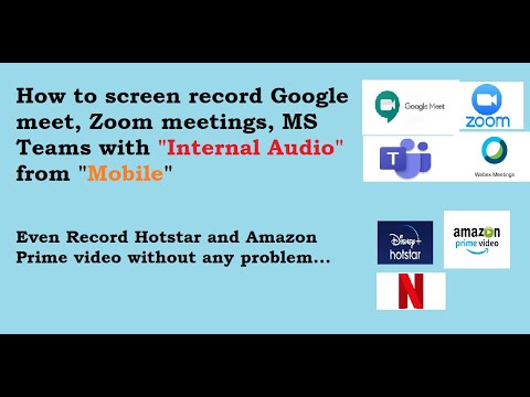 Video Screen Record Google Meet/Zoom/Microsoft Teams/Hotstar... - youtube