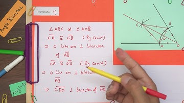 Construction of Angle bisector and proof that the line constructed bisects the angle