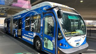 Massport Logan: On Board NABI 60-BRT Articulated #6009 On Shuttle Bus Route 22 To MBTA: (03/07/2023)